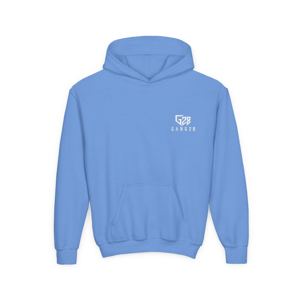 Youth Hoodie with Minimal "GANG20" Logo – Black Kids Pullover