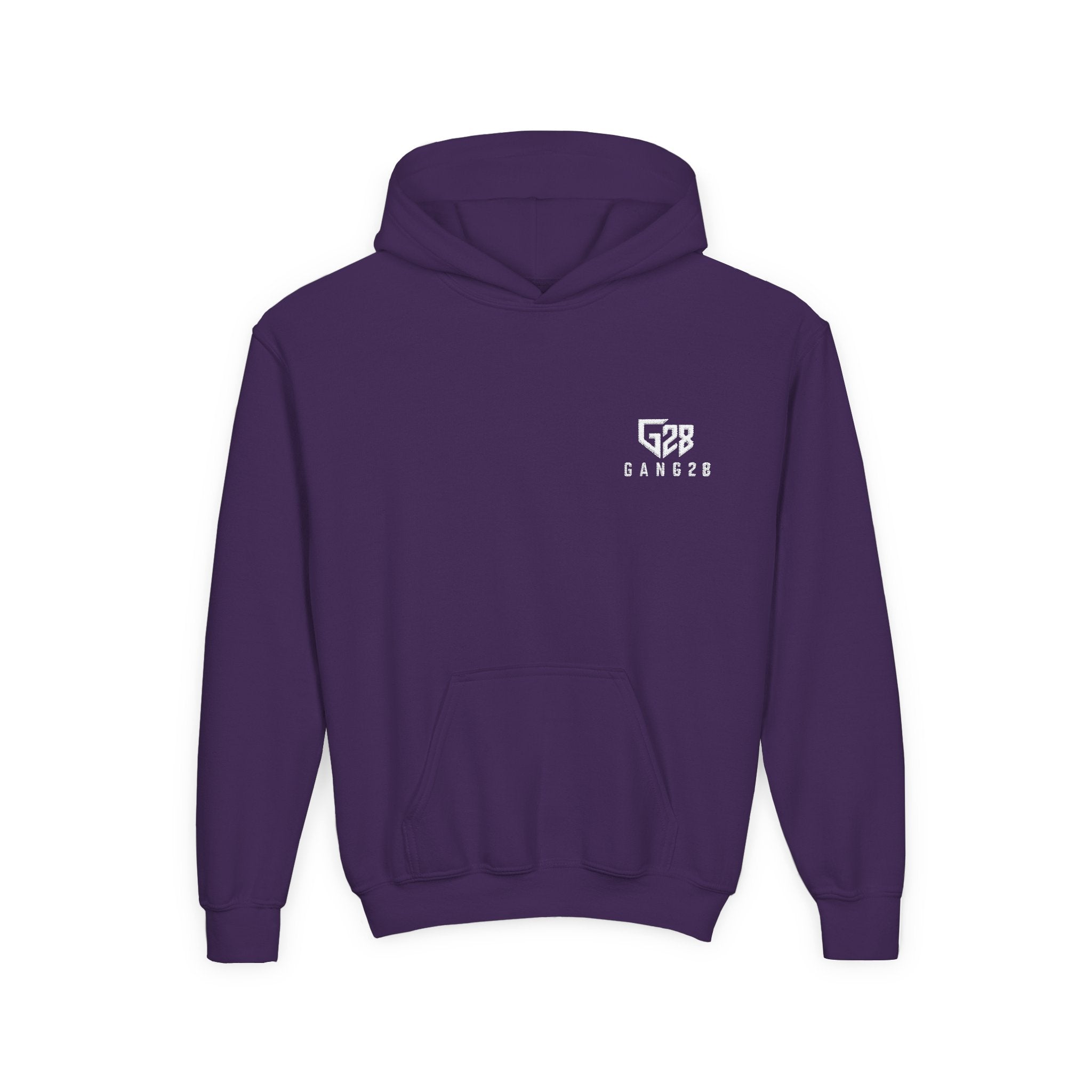 Youth Hoodie with Minimal "GANG20" Logo – Black Kids Pullover