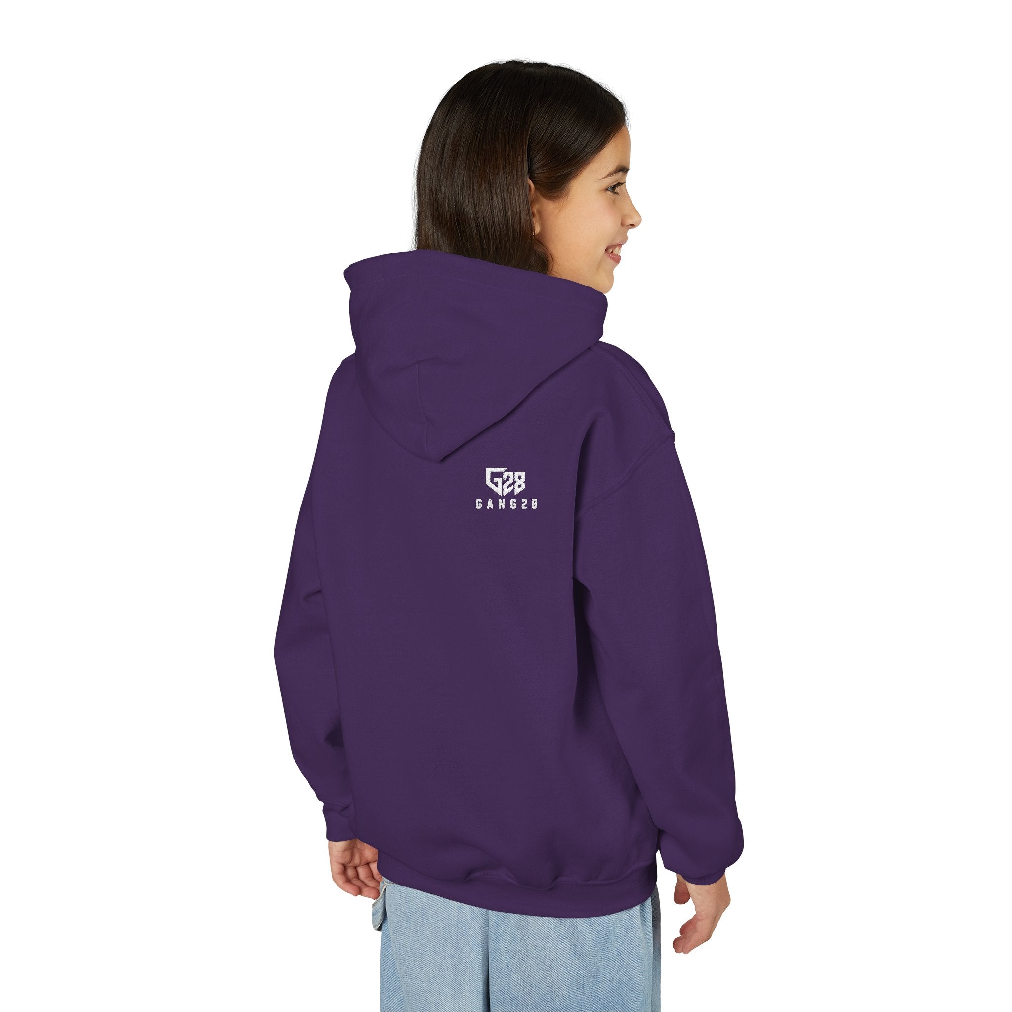 Youth Hoodie with Minimal "GANG20" Logo – Black Kids Pullover