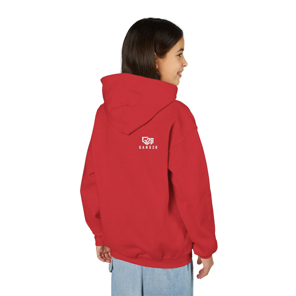 Youth Hoodie with Minimal "GANG20" Logo – Black Kids Pullover