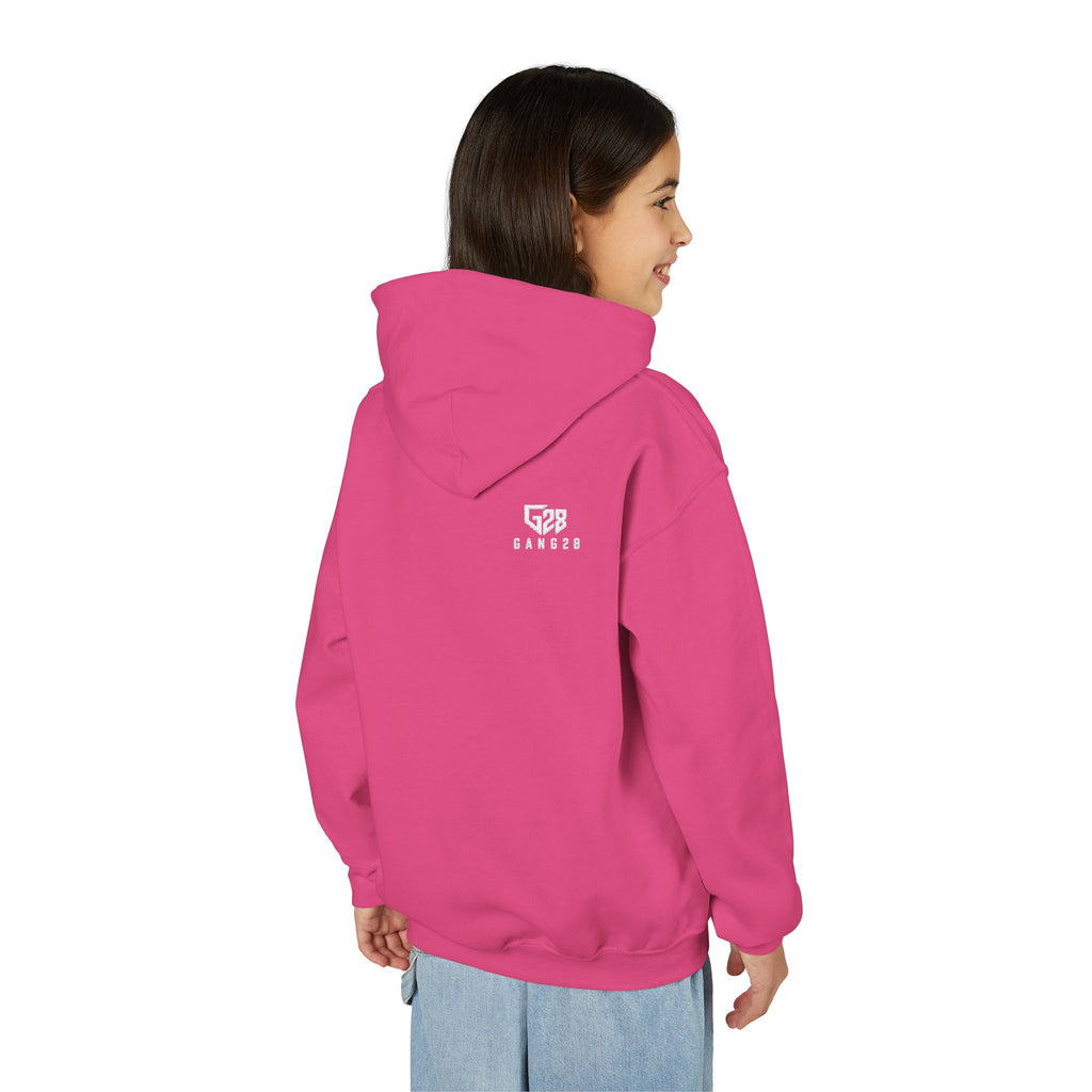 Youth Hoodie with Minimal "GANG20" Logo – Black Kids Pullover