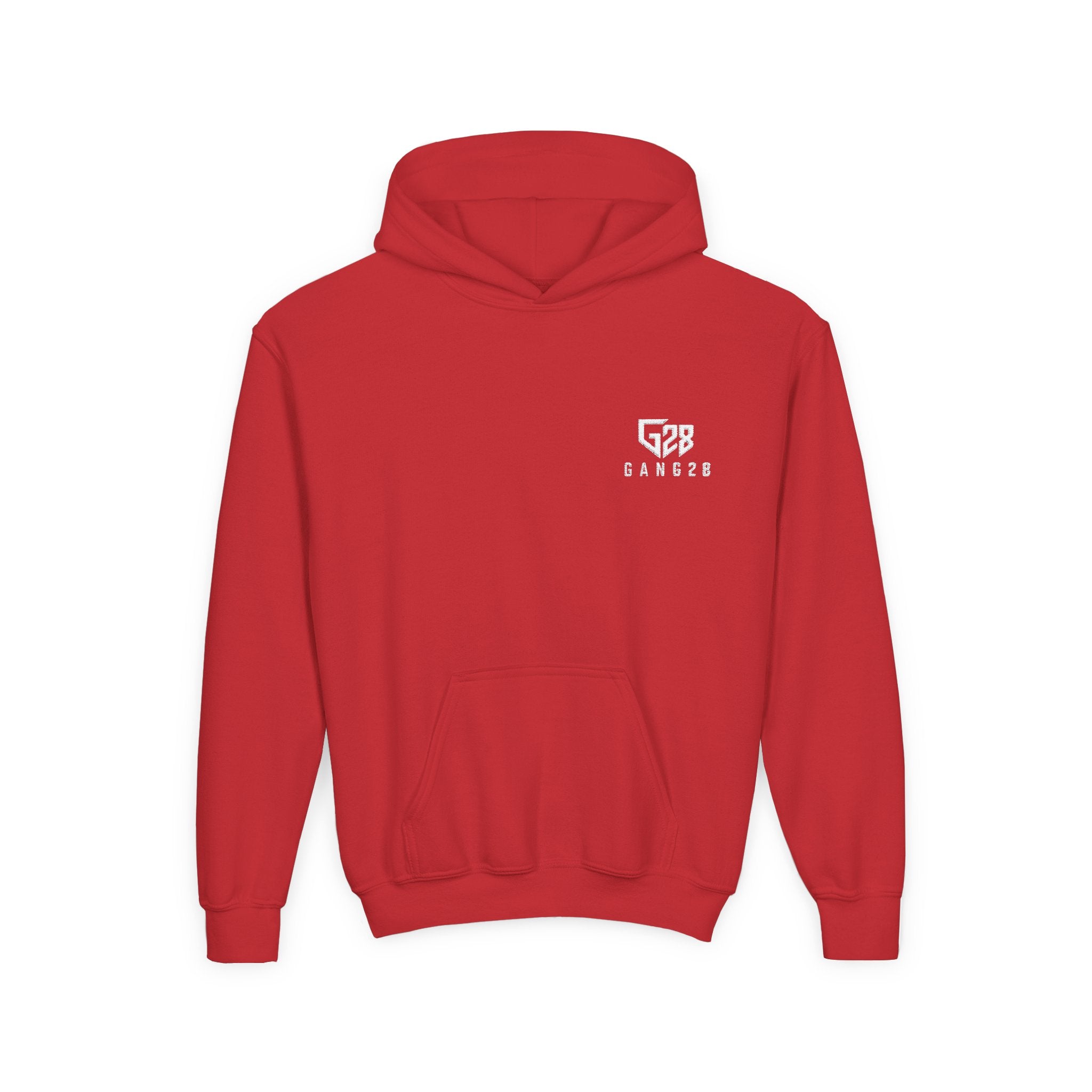 Youth Hoodie with Minimal "GANG20" Logo – Black Kids Pullover
