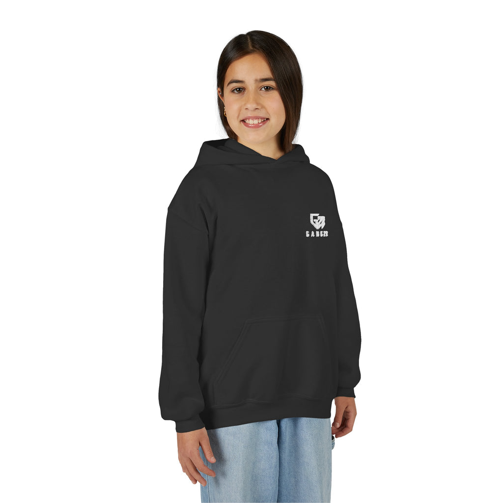 Youth Hoodie with Minimal "GANG20" Logo – Black Kids Pullover