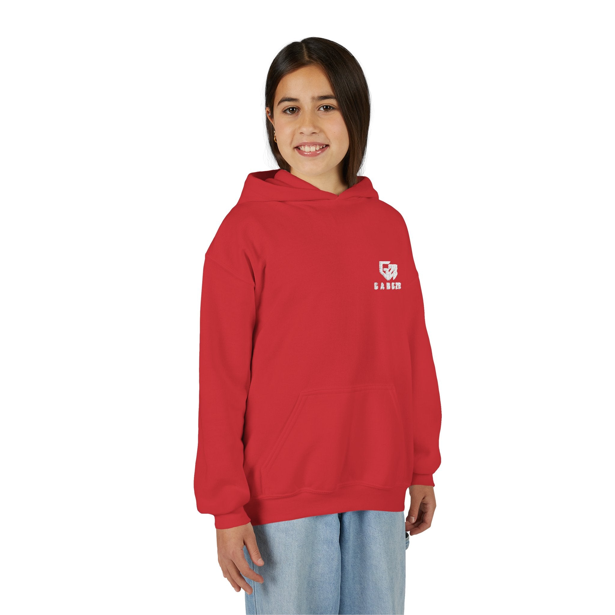 Youth Hoodie with Minimal "GANG20" Logo – Black Kids Pullover