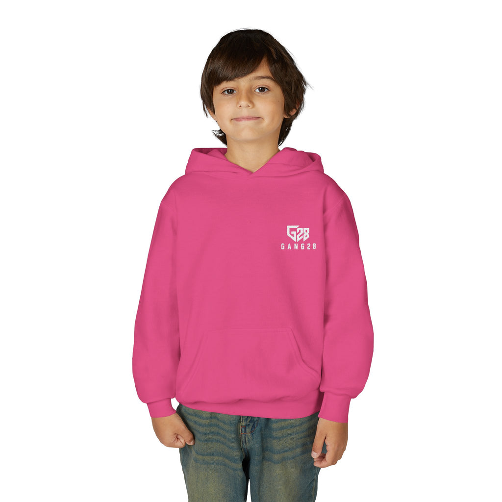 Youth Hoodie with Minimal "GANG20" Logo – Black Kids Pullover