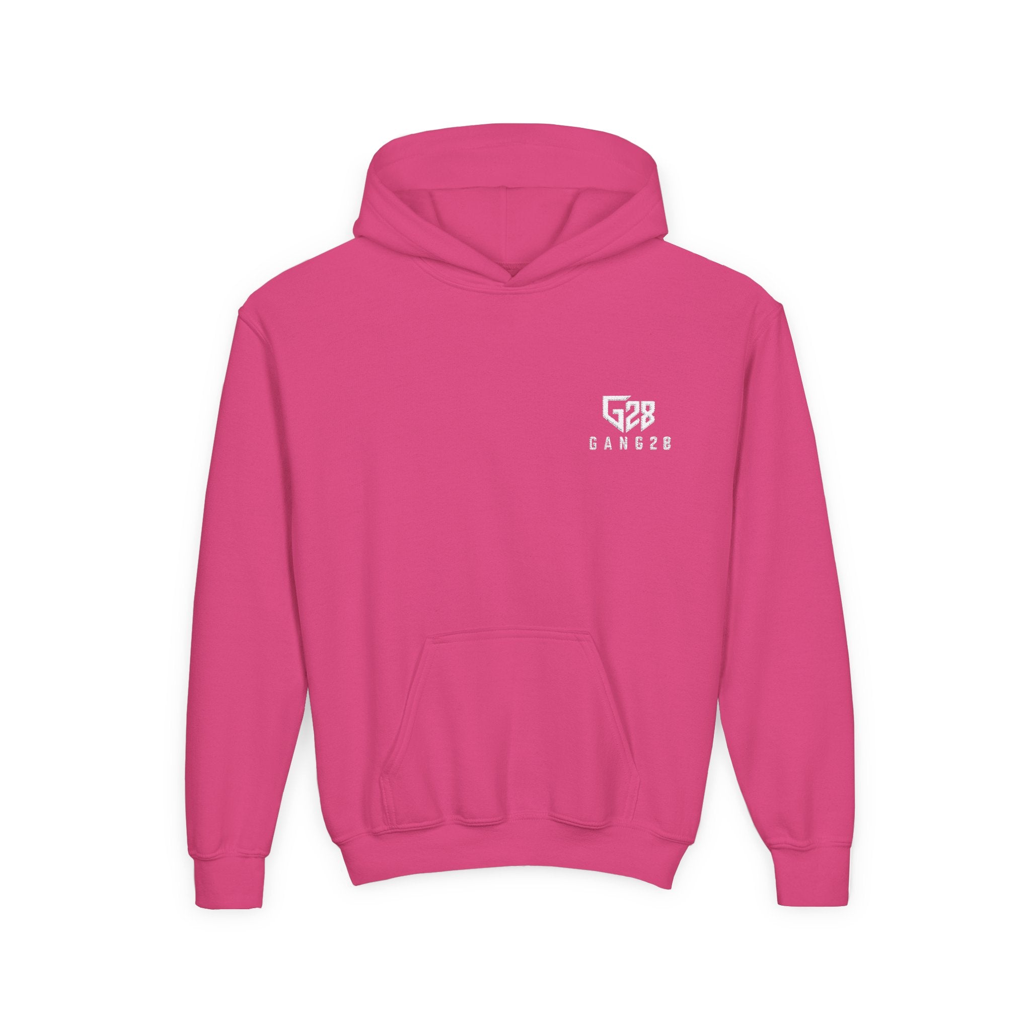 Youth Hoodie with Minimal "GANG20" Logo – Black Kids Pullover