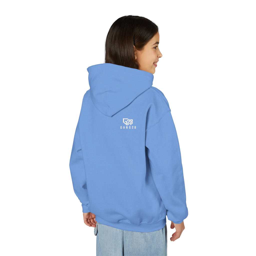 Youth Hoodie with Minimal "GANG20" Logo – Black Kids Pullover