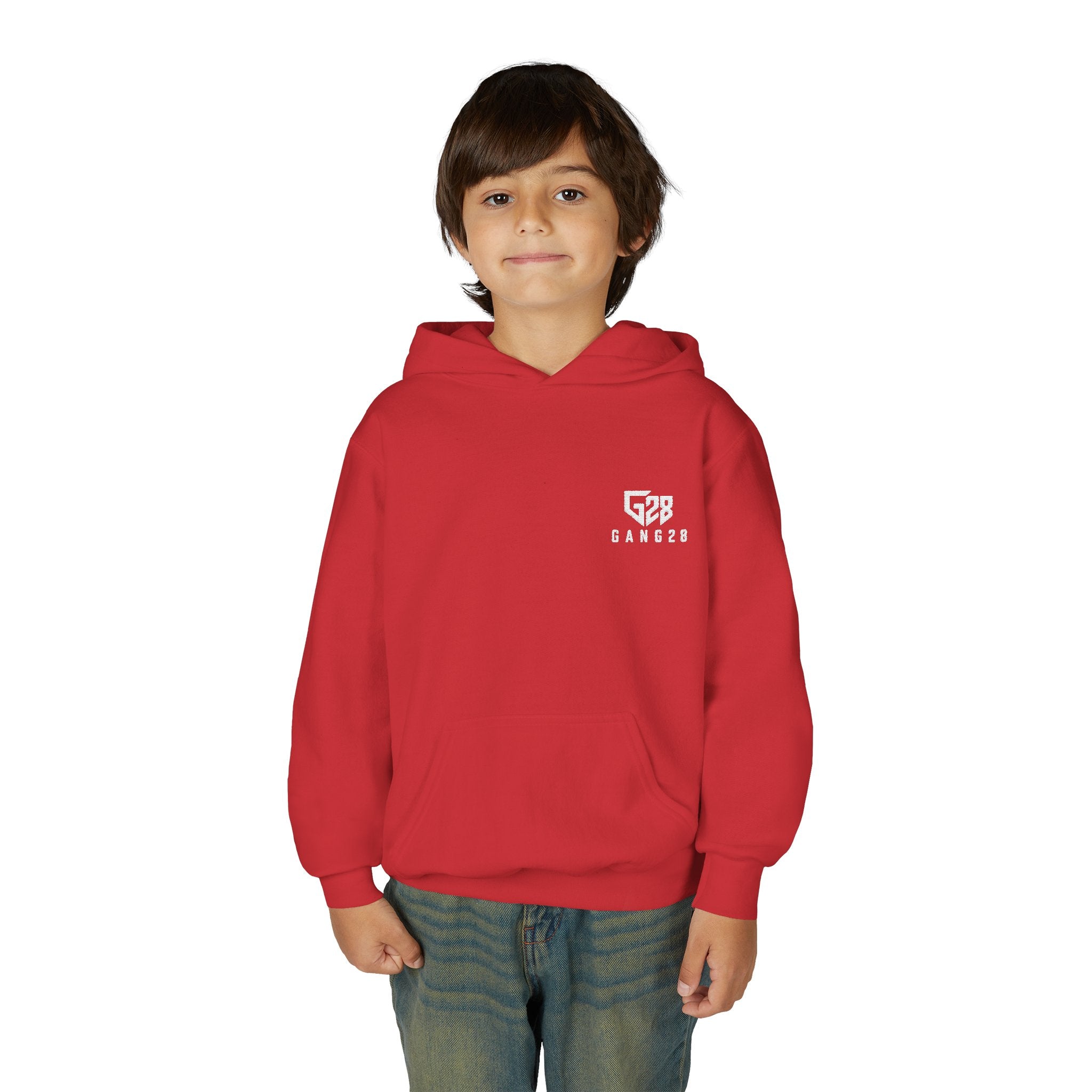 Youth Hoodie with Minimal "GANG20" Logo – Black Kids Pullover
