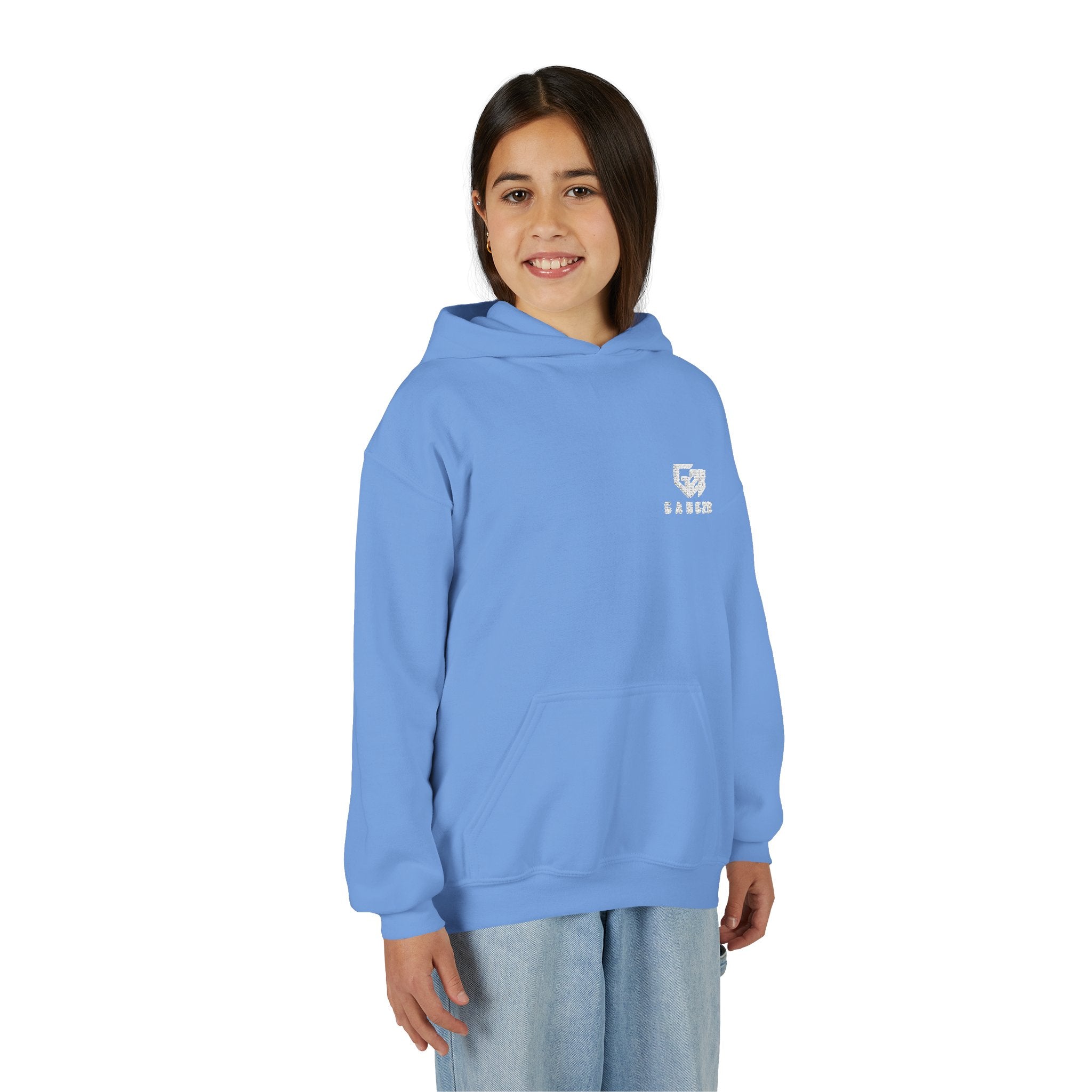 Youth Hoodie with Minimal "GANG20" Logo – Black Kids Pullover